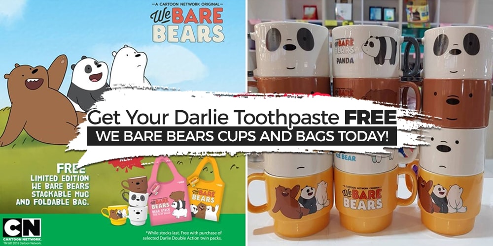 Darlie Toothpaste FREE We  Bare  Bears  Cups and Bags Till 
